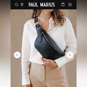 Paul Marius Labanane Black Leather Fanny Pack
